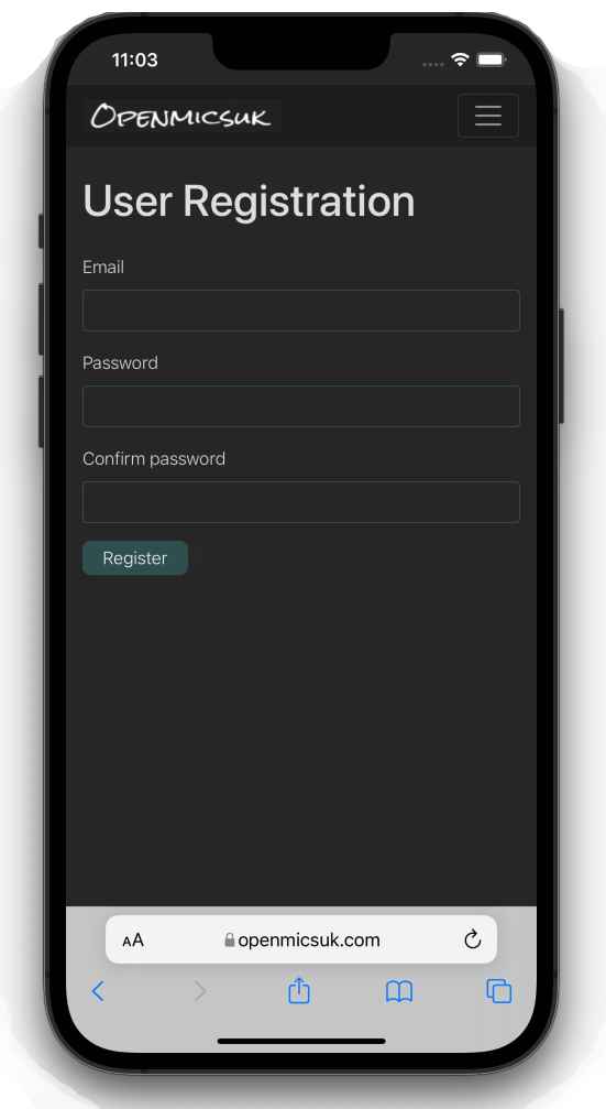 Iphone Register Screen